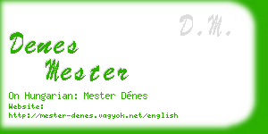 denes mester business card